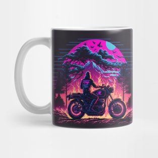 Retro Vintage Motorcycle Sunset Mountains Mug